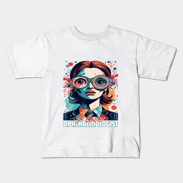 I love ophthalmologist woman. Kids T-Shirt by Brafdesign
